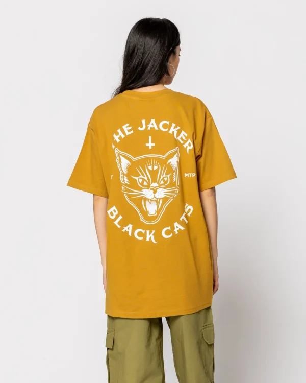 Black Cats-T-Shirt-Mustard>Jacker Fashion