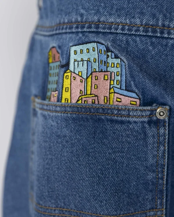 City Tour Denim Baggy Pant-Blue>Jacker Best