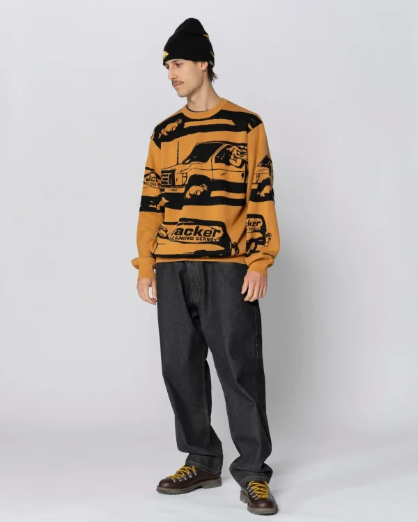 Cleaner Crewneck Knit-Yellow>Jacker Outlet