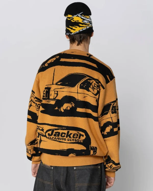 Cleaner Crewneck Knit-Yellow>Jacker Outlet