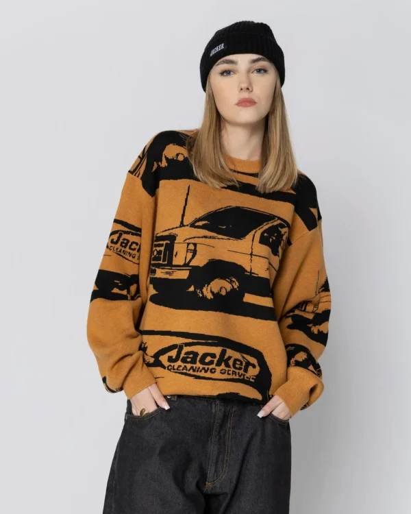 Cleaner Crewneck Knit-Yellow>Jacker Outlet