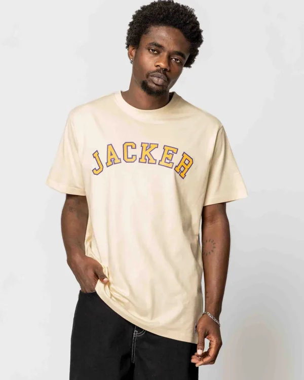 College Tee-T-Shirt-Beige>Jacker Sale