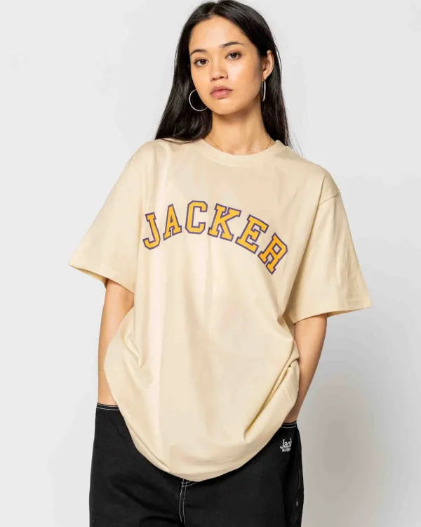 College Tee-T-Shirt-Beige>Jacker Sale