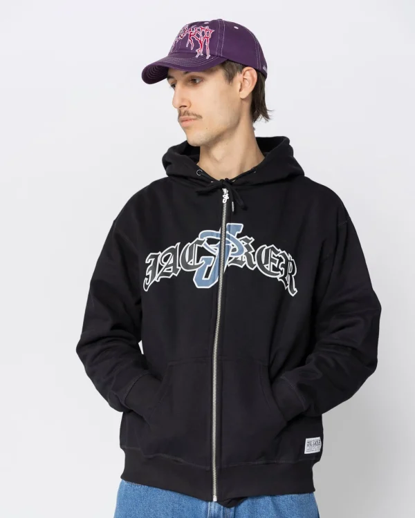 Double Jay Zipped Hoodie-Black>Jacker Shop