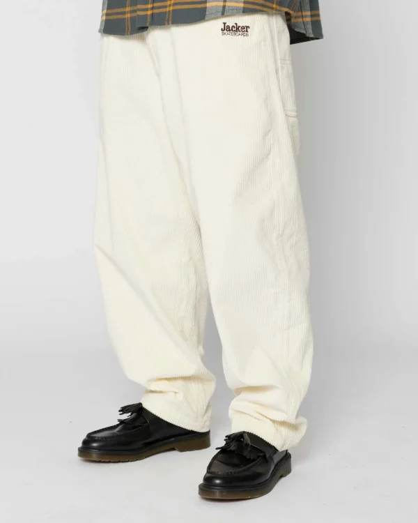 Nostalgia-Corduroy Baggy Pant-Beige>Jacker Fashion