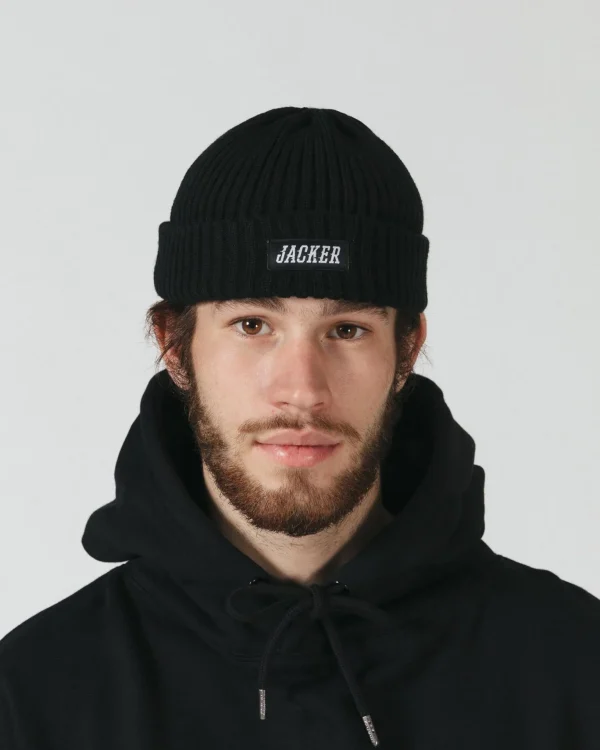 Team Logo-Short Beanie-Black>Jacker Sale
